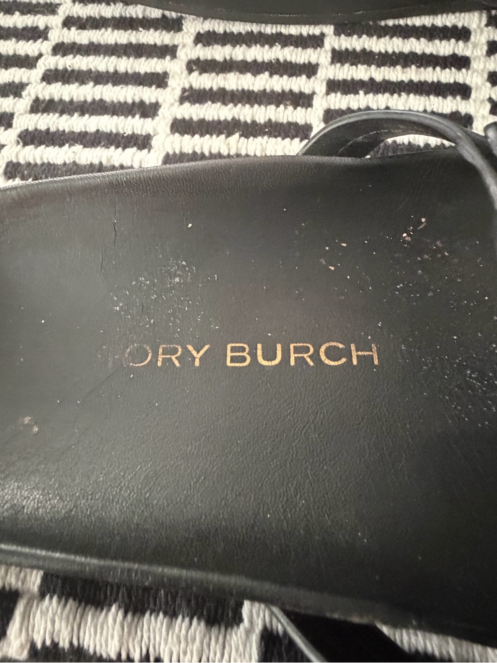 Tory Burch Black Miller Cloud Logo Thong Sandal, Size 8.5 - Picture 12 of 16